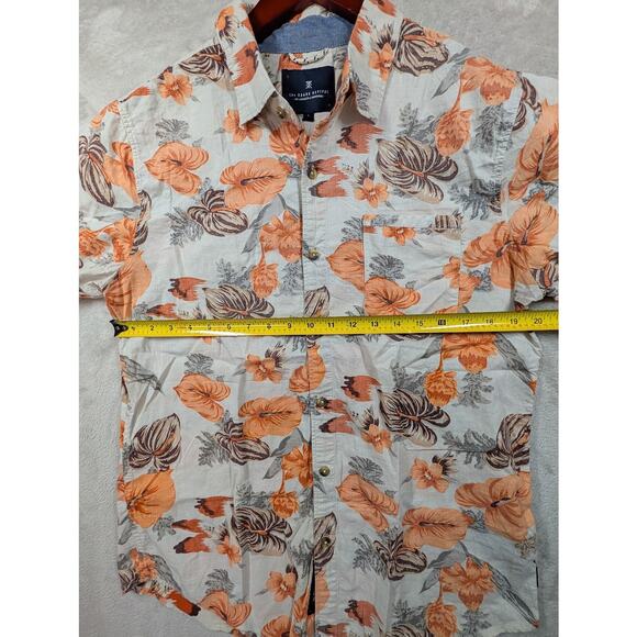 Roark Revival Mens Large Orange Hanoiian Button Up Short Sleeve Stretch - Picture 4 of 6